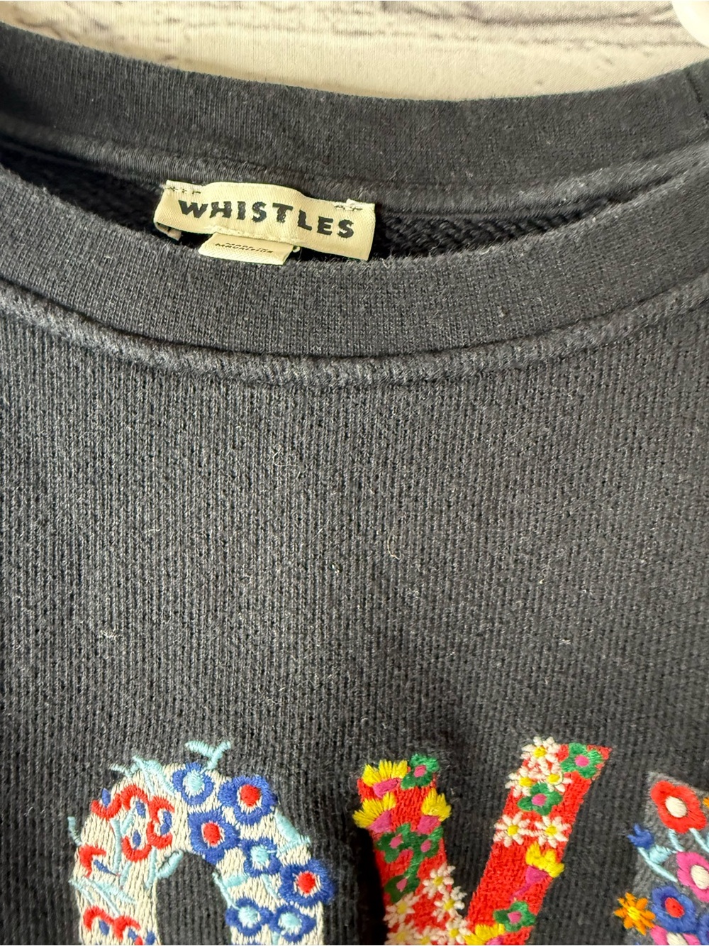 Whistles Crew Neck Embroidered Sweat Shirt Medium View 4